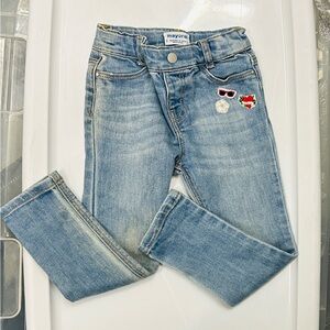 Mayoral Girls Denim Jeans with Patches Embellishment, 3T